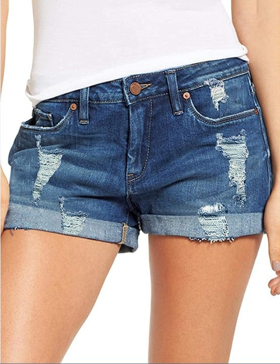 Damen Jeans-Shorts im lässigen Destroyed-Look EB