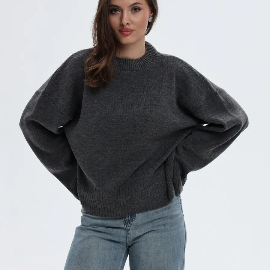 Damen Bequemer Pullover mit Oversized-Schnitt und breiten Ärmeln EB