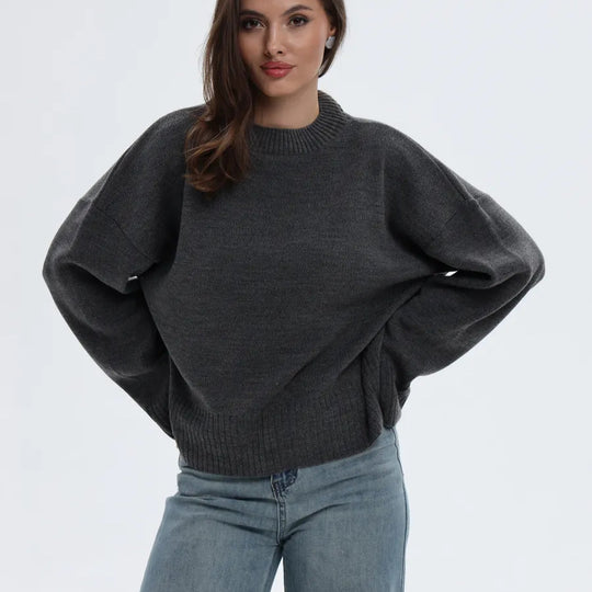 Damen Bequemer Pullover mit Oversized-Schnitt und breiten Ärmeln EB
