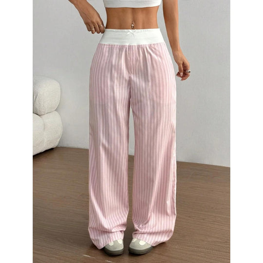 Damen lässige Palazzo-Hose mit breitem Bund EB