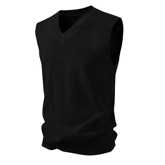 Herren ärmelloser Pullover im strukturierten Design EB
