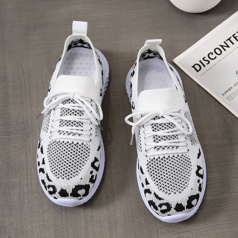 Damen Sneakers mit ergonomischem Mesh-Obermaterial und trendigem Tierprint EB