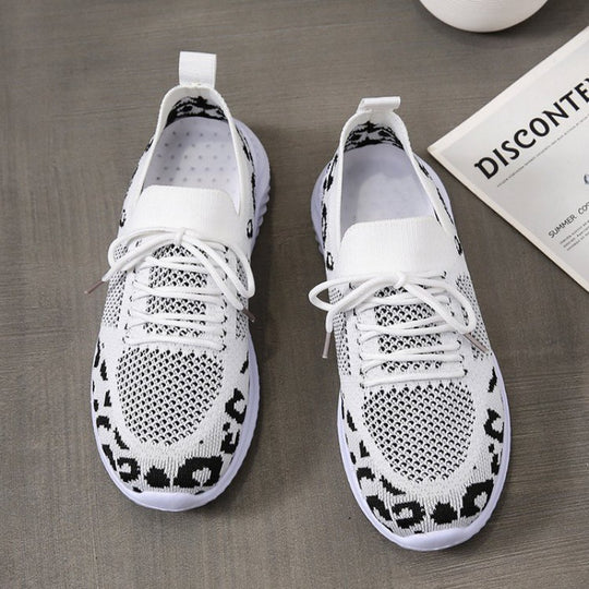 Damen Sneakers mit ergonomischem Mesh-Obermaterial und trendigem Tierprint EB