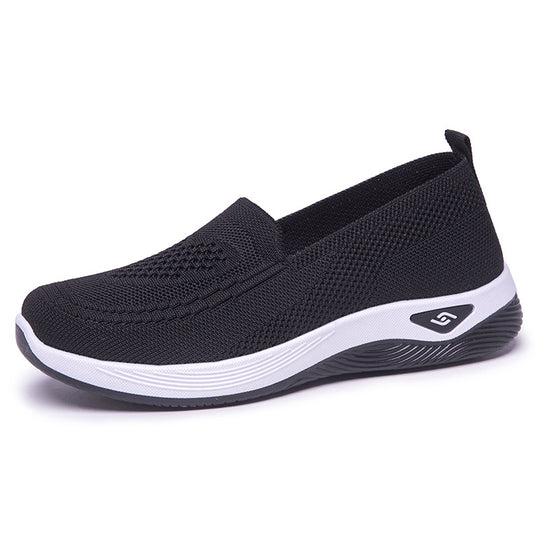 Damen Hochwertige Slip-On Freizeitschuhe mit atmungsaktiver Strickoberfläche EB