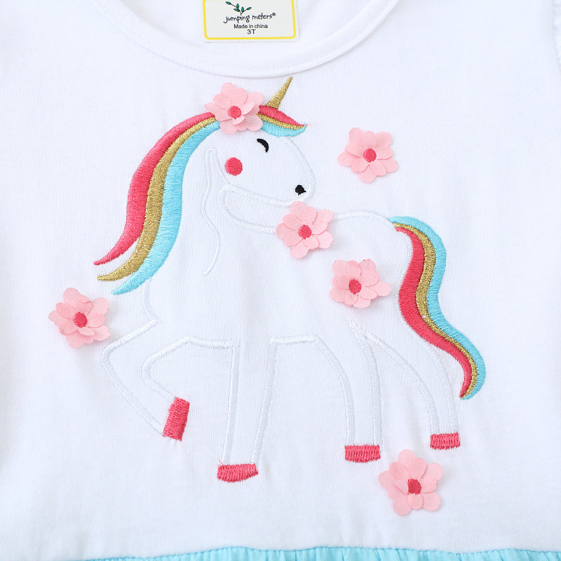 Mädchen Freizeitkleid mit zauberhaftem Einhorn-Motiv EB