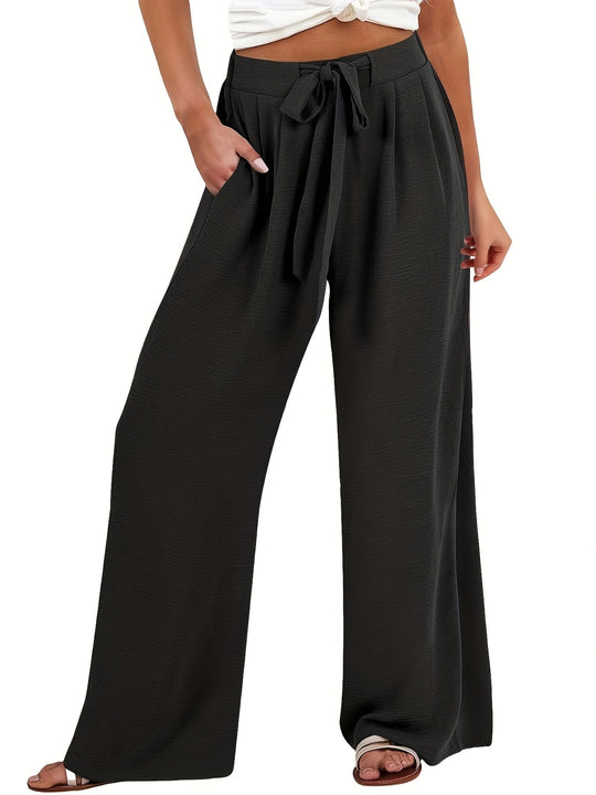 Damen Leichte und luftige Palazzohose mit seitlichen Taschen EB