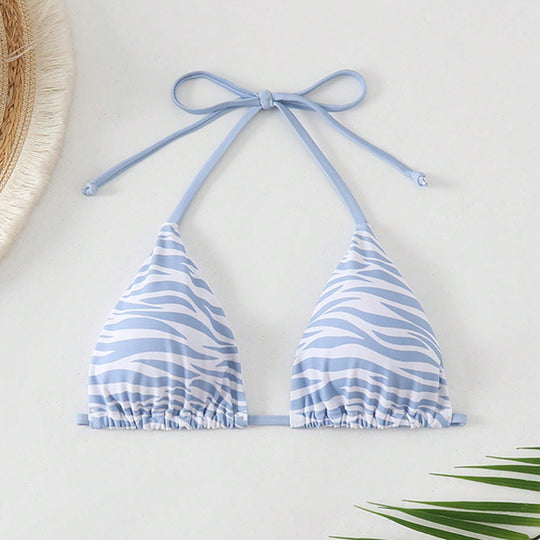 Damen Triangel-Bikinioberteil mit modischem Zebra-Muster EB