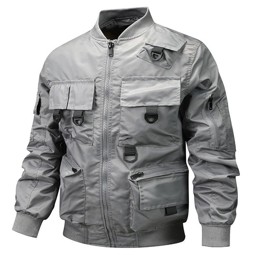 Herren nan urban-militärische Bomberjacke mit modularen Mehrzwecktaschen und D‑Ring-Details EB