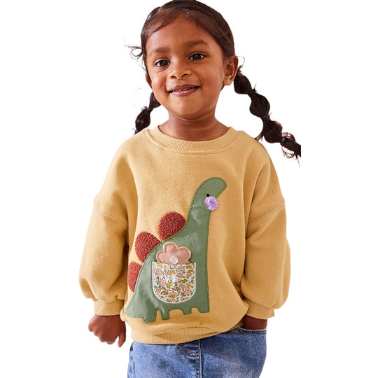 Mädchen Sweatshirt mit kreativem Dinosaurier-Design EB