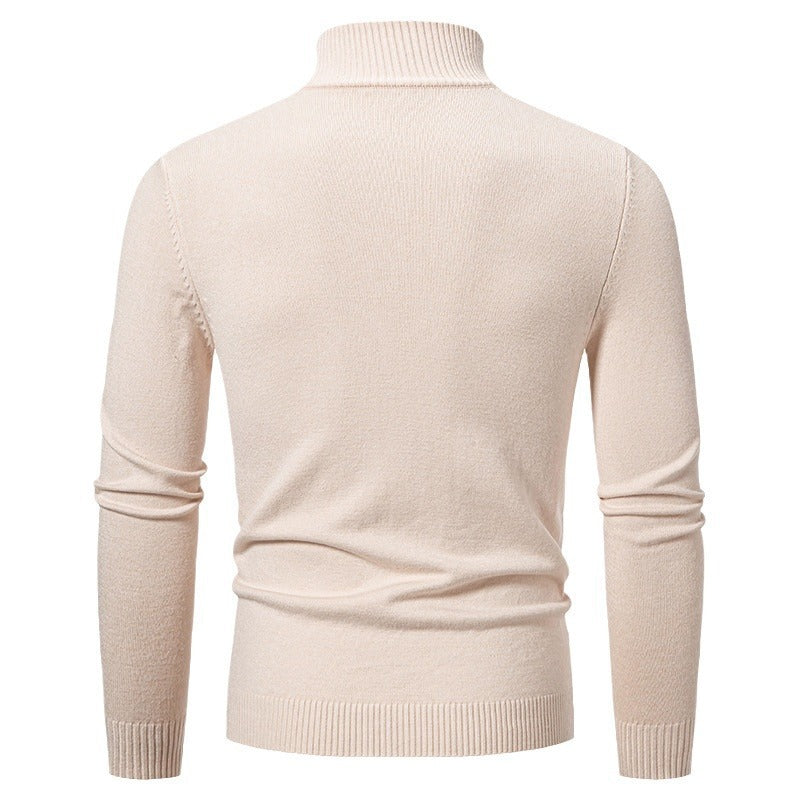 Herren modischer Strickpullover mit Stehkragen und Reißverschluss EB