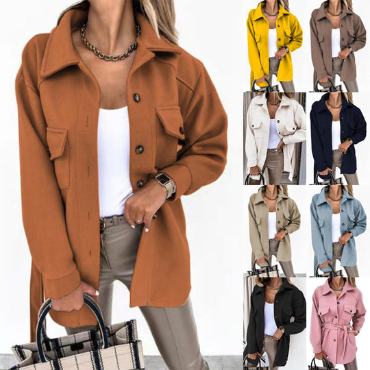 Damen Overshirt-Jacke mit praktischen Taschen und modernem Schnitt EB