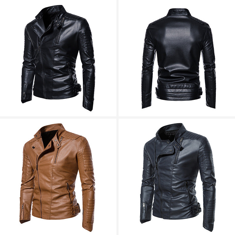 Herren Bikerjacke im modernen Design mit robusten Reißverschlusstaschen EB
