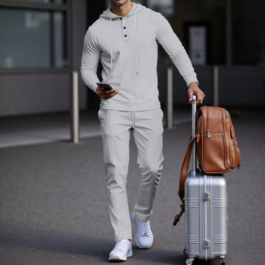 Herren sportives Hoodie und Jogginghose Set im strukturierten Design EB