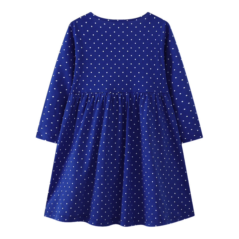 Mädchen Freizeitkleid mit floralen und Schmetterlingsapplikationen EB