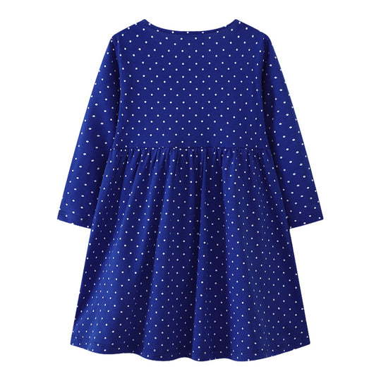 Mädchen Freizeitkleid mit floralen und Schmetterlingsapplikationen EB