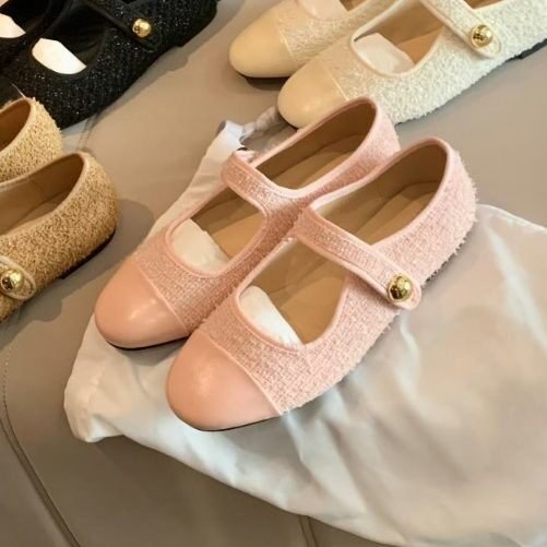 Damen Ballerinas mit modischem Schnallenverschluss und weichem Innenfutter EB