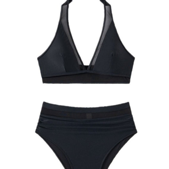 Damen Hochtaillierter Bikini mit transparenten Einsätzen und raffiniertem Schnitt EB