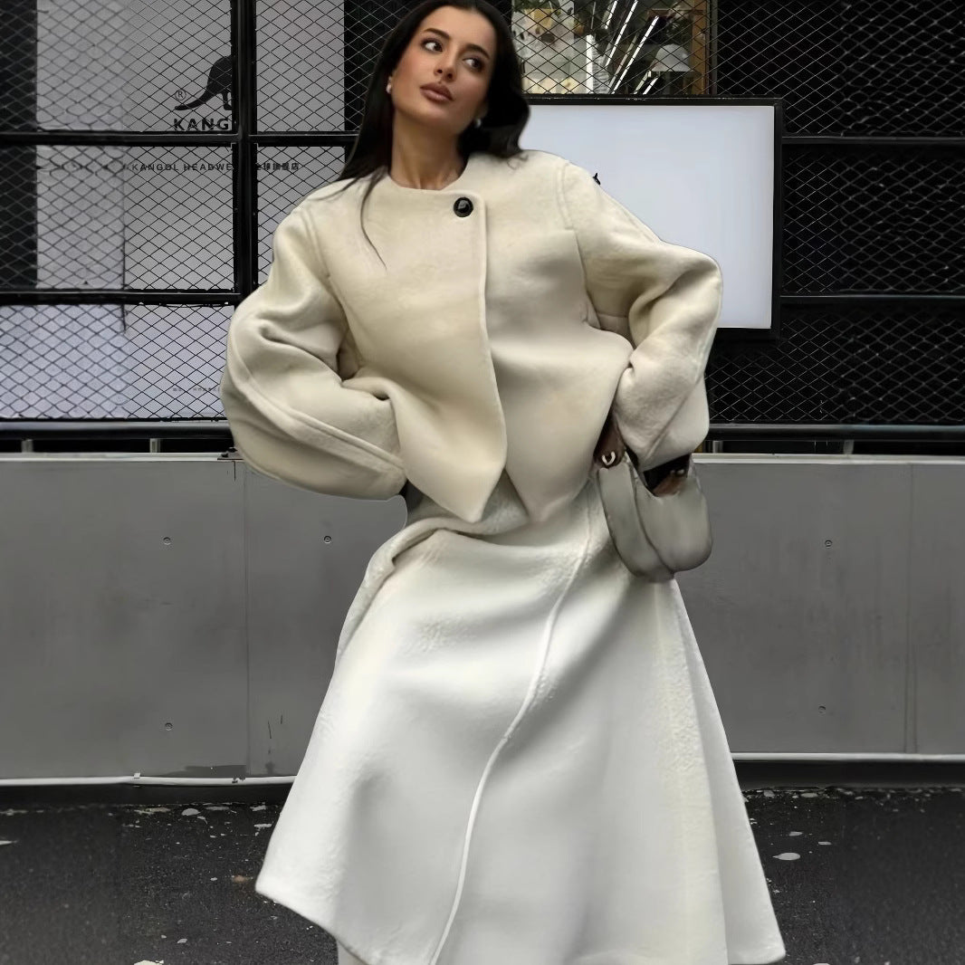 Damen Modische Oversized-Jacke mit strukturiertem Design EB
