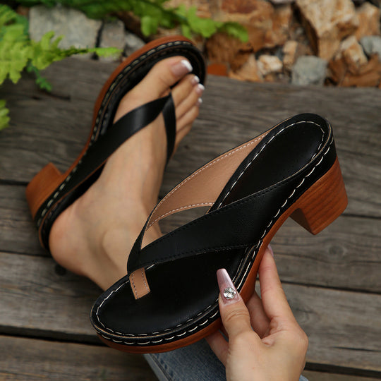 Damen Keil-Sandalen mit modernen Riemen EB