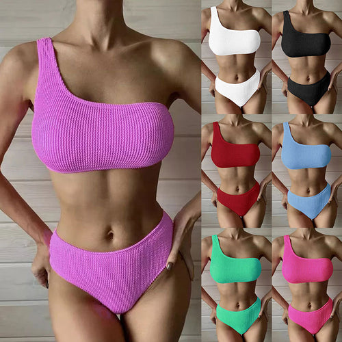 Damen Einseitiger Bikini mit hoch geschnittenem Schnitt EB