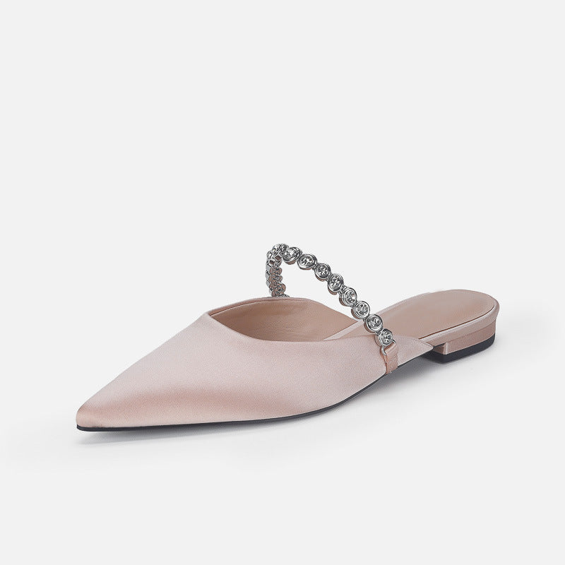 Damen Elegante Sling-Pumps mit funkelndem Kettenriemen EB