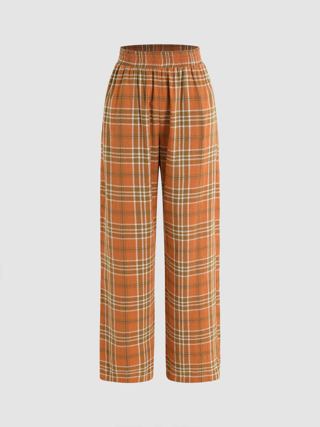 Damen Kariertes Culotte-Hose mit elastischem Bund EB