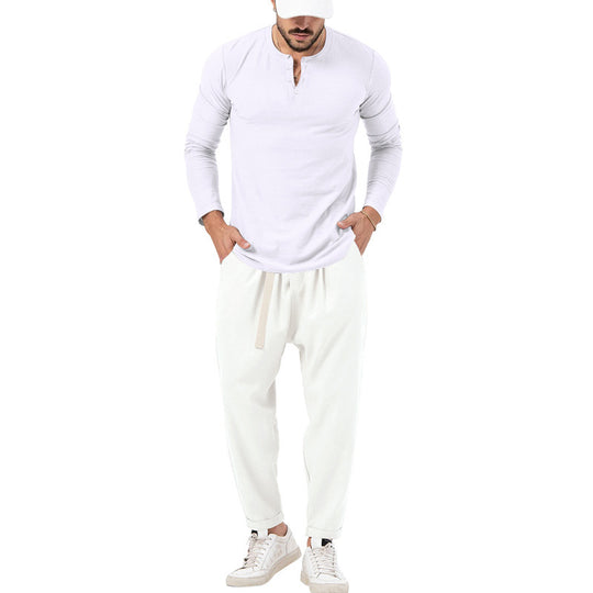 Herren Bequeme Jogginghose mit modischen Details und lässigem langarm Shirt EB