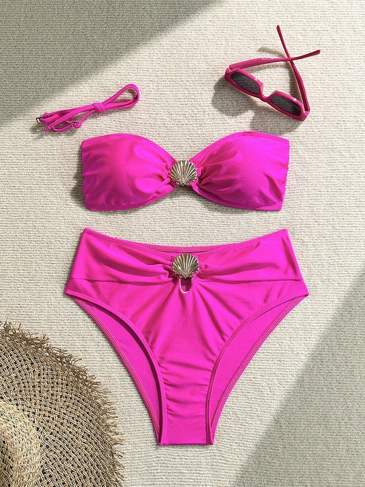 Damen Bandeau-Bikini mit modischem Muschel-Detail EB