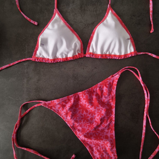 Damen Triangel-Bikini mit floralem Design EB