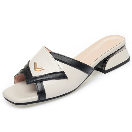 Damen Mules mit modernem Design und elegantem Blockabsatz EB