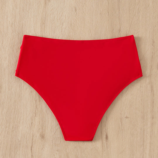 Damen Hohe Taille Bikinihose mit Rüschendesign EB