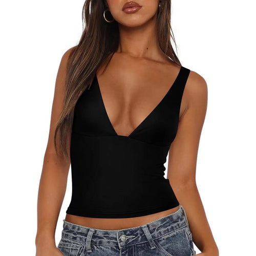 Damen figurbetontes V-Ausschnitt Top EB