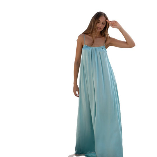 Damen Luftiges Maxikleid mit feinen Spaghettiträgern EB