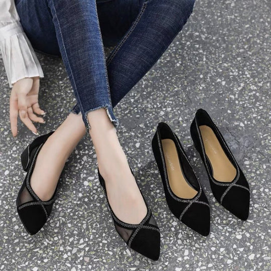 Damen Elegante Sling-Pumps mit transparentem Mesh-Einsatz und funkelnden Details EB