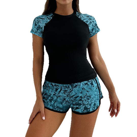 Damen Sportlicher Rashguard mit Shorts EB