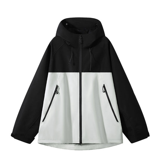 Herren elastische Softshell-Hoodiejacke mit ergonomischem Raglanschnitt, Zwei-Wege-Reißverschluss und verstellbaren Klettmanschetten EB