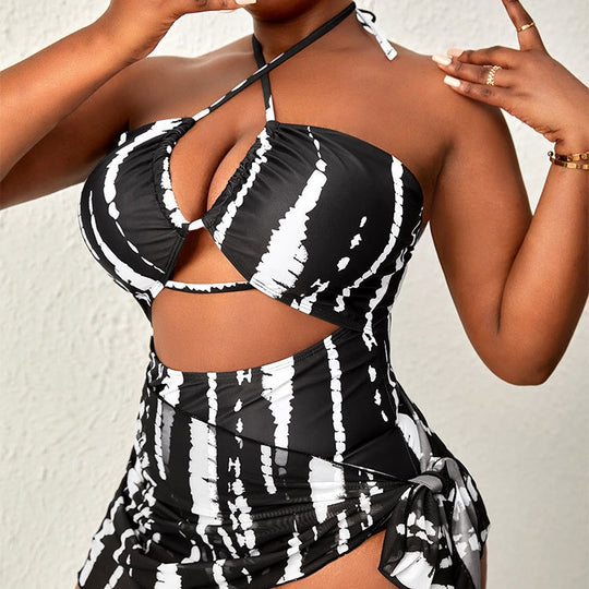 Damen Bikini-Set mit modischem Wickeldetail und hohem Beinausschnitt EB
