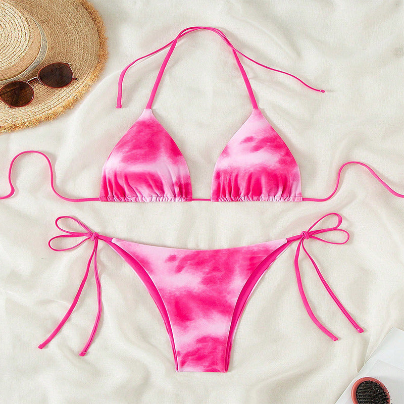 Damen Triangel-Bikini-Set mit verstellbaren Bindebändern EB