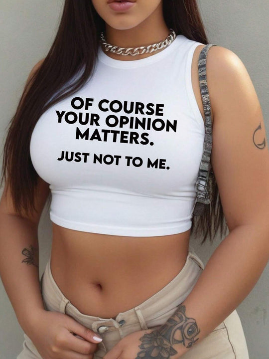 Damen Crop-Top mit mutigem Statement-Druck EB
