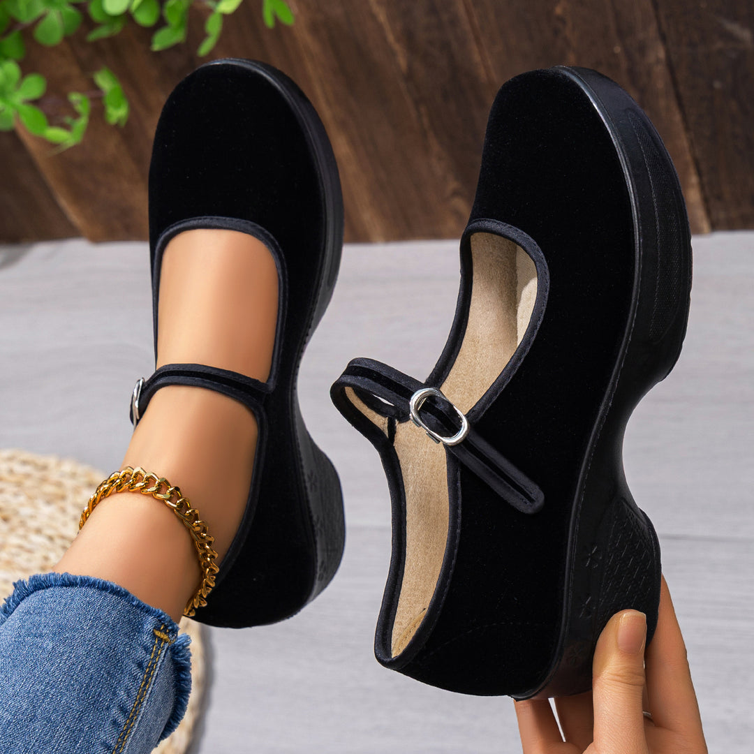 Damen Komfortable und elegante Ballerinas mit verstellbarem Riemen EB