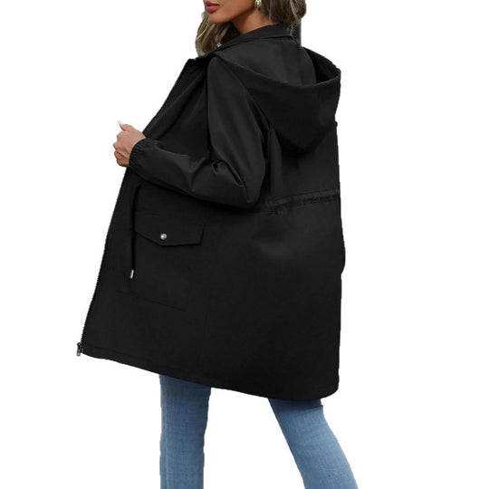 Damen Freizeitjacke mit verstellbarem Bund und Kapuze EB