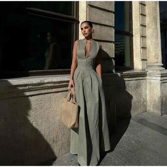 Damen Elegantes Midi-Kleid mit durchgehendem Reißverschluss und figurformendem Schnitt EB