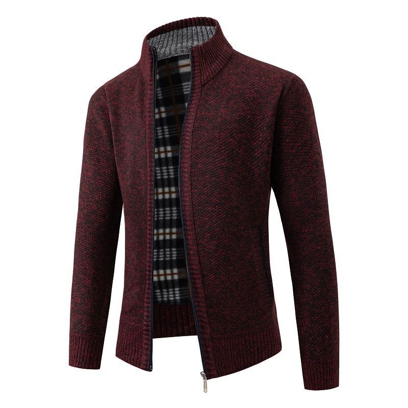 Herren modische Strickjacke mit hohem Kragen und hohem Komfort EB