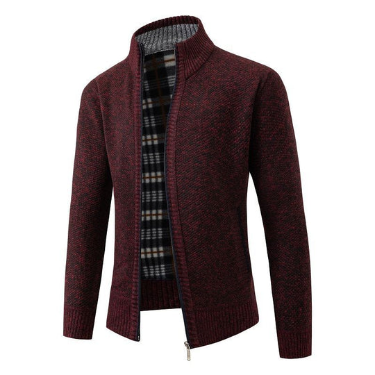 Herren modische Strickjacke mit hohem Kragen und hohem Komfort EB