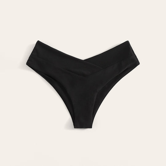 Damen Hochgeschnittenes Bikini-Unterteil mit stilvollem V-Ausschnitt EB