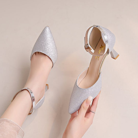 Damen elegante Pumps mit Glitzer-Details EB