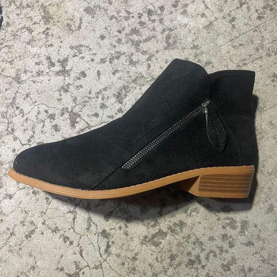 Damen elegante Stiefeletten mit modischer Reißverschluss-Applikation EB