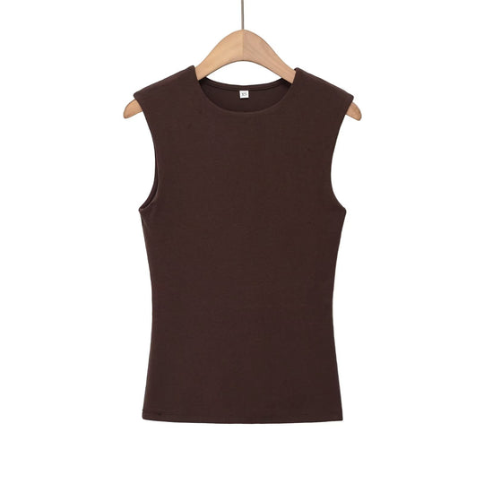 Damen ärmelloses Oberteil mit modernem Schnitt und figurbetontem Design EB