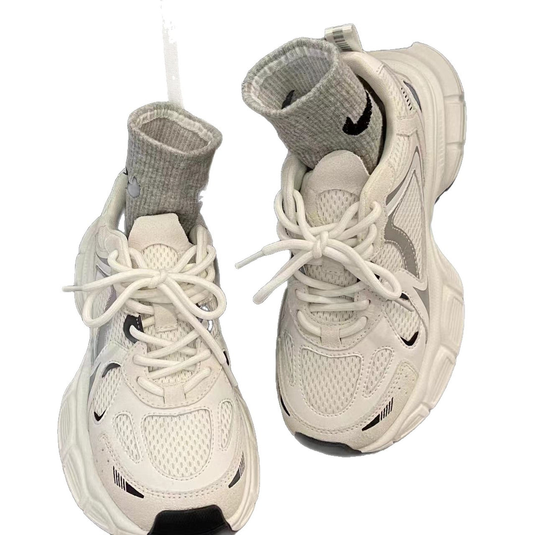 Damen Sportliche Chunky Sneakers mit atmungsaktiven Mesh-Einsätzen und robustem Sohlenprofil EB