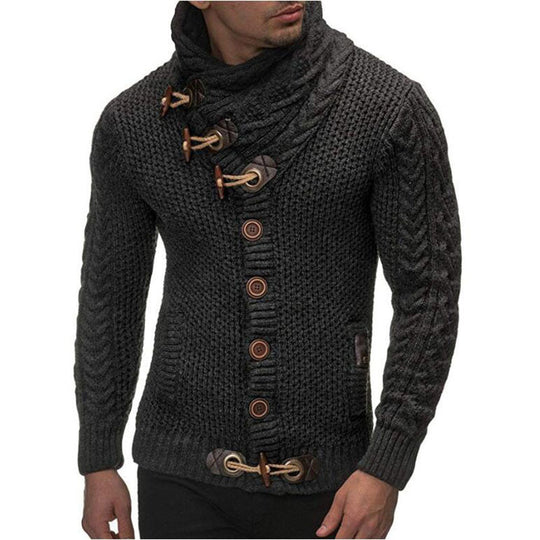 Herren Strickjacke mit asymmetrischem Kragen EB